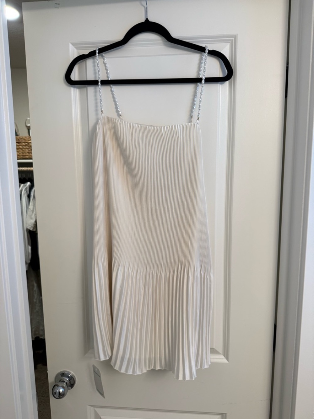Abercrombie & Fitch Cream Pleated Mini Dress